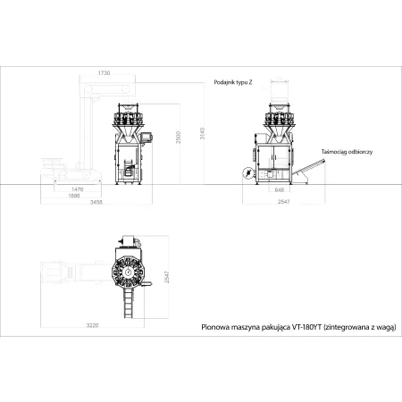 Pionowa maszyna pakująca VT-180YT (zintegrowana z wagą)